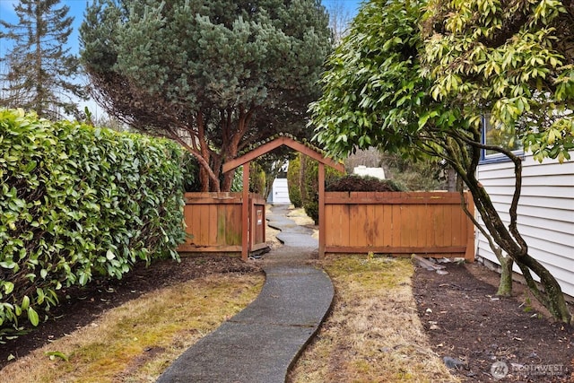 view of yard with fence