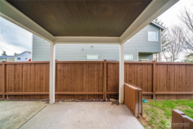 view of patio with a fenced backyard