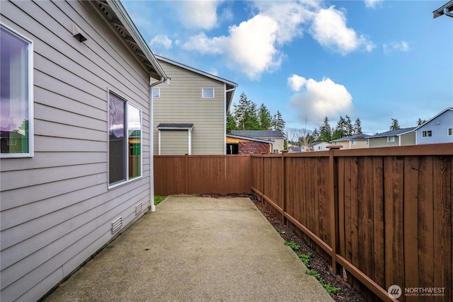 view of patio featuring a fenced backyard