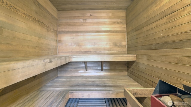 view of sauna