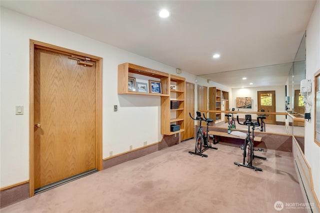 1200 Viewland Way, Edmonds, WA 98020 - workout room featuring carpet flooring and recessed lighting