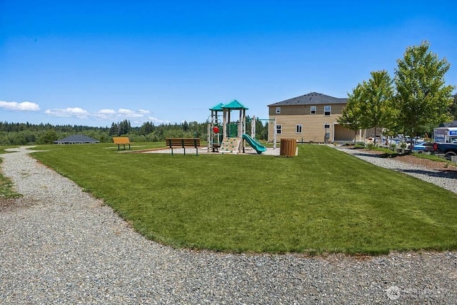 communal playground with a yard