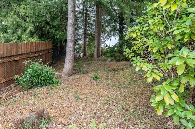 view of yard with fence