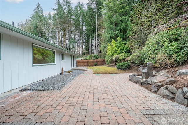 view of patio with fence