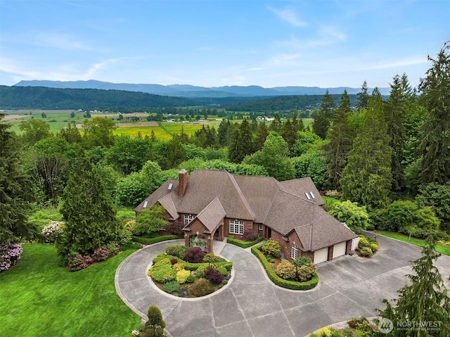 18212 244th Ave NE, Woodinville, WA 98077 - aerial view of property and surrounding area with mountains
