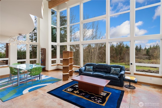 sunroom / solarium with visible vents