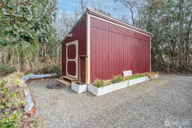 view of shed