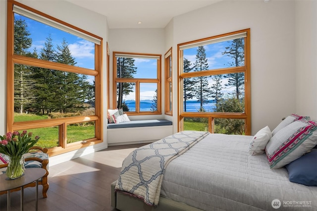 bedroom with wood finished floors