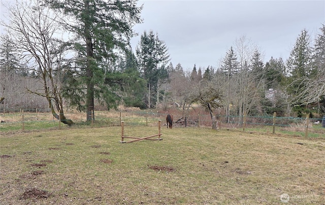 view of yard featuring fence