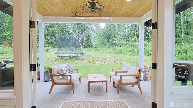 6137 404th Ln SE, Snoqualmie, WA 98065 - view of patio with a trampoline and an outdoor living space