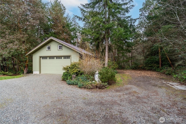 view of home's exterior with a garage