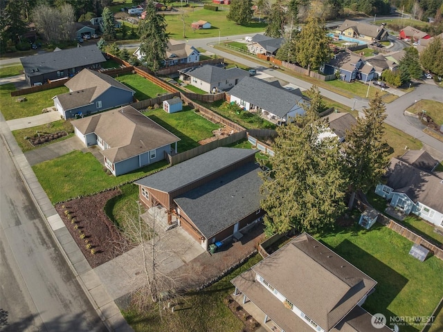 birds eye view of property featuring a residential view