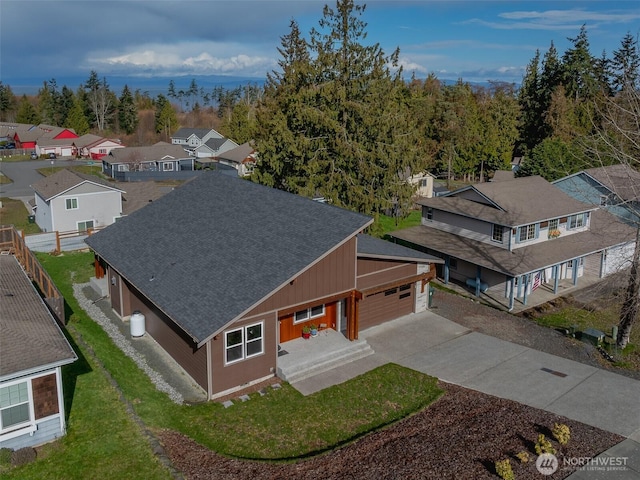 bird's eye view featuring a residential view