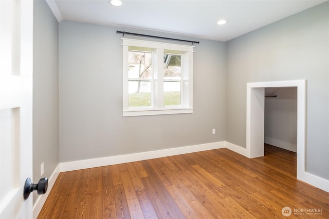 308 S 1st St, Roslyn, WA 98941 - empty room with hardwood / wood-style floors, baseboards, and recessed lighting