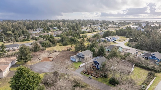 aerial view with a residential view