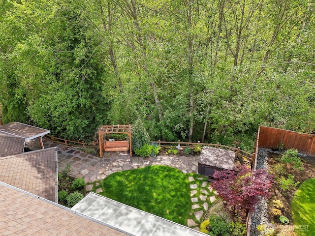 view of yard with fence