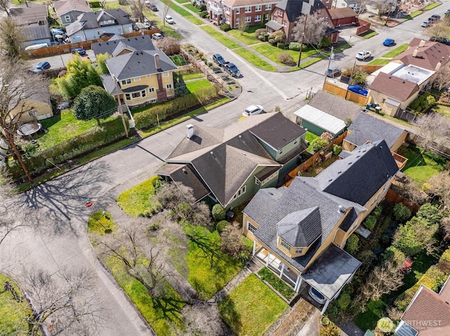 aerial view featuring a residential view