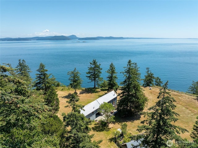146 E Meadow Ln, Decatur Island, WA 98221 - view of subject property with a water and mountain view