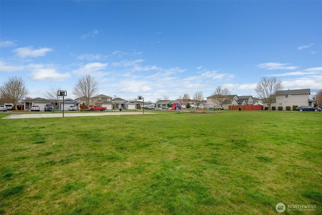 view of yard with a residential view