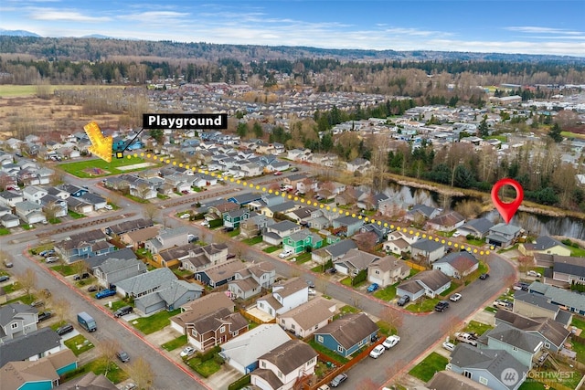 birds eye view of property featuring a residential view