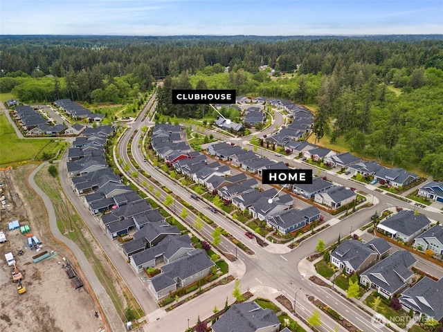 3727 Oakwood St SE, Olympia, WA 98513 - aerial view of property and surrounding area featuring a heavily wooded area and nearby suburban area