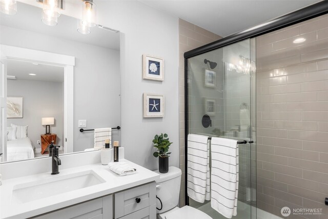 18 160th St SE, Bothell, WA 98012 - full bath featuring vanity and a stall shower