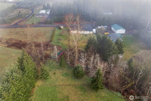bird's eye view with a rural view