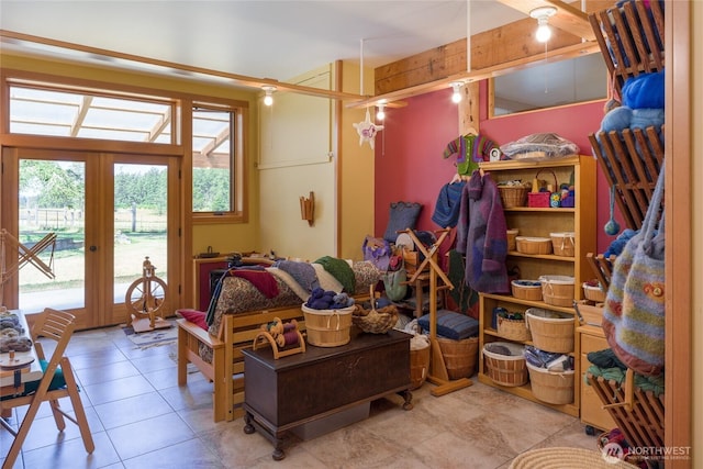 631 Cousins Rd, Lopez Island, WA 98261 - interior space with tile patterned floors and french doors