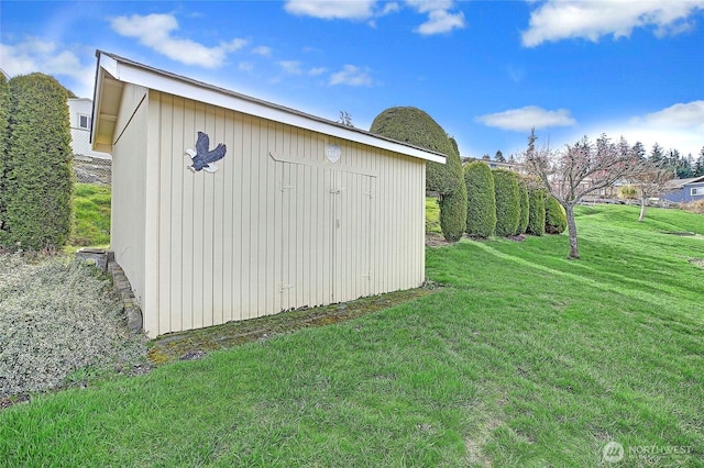 view of shed
