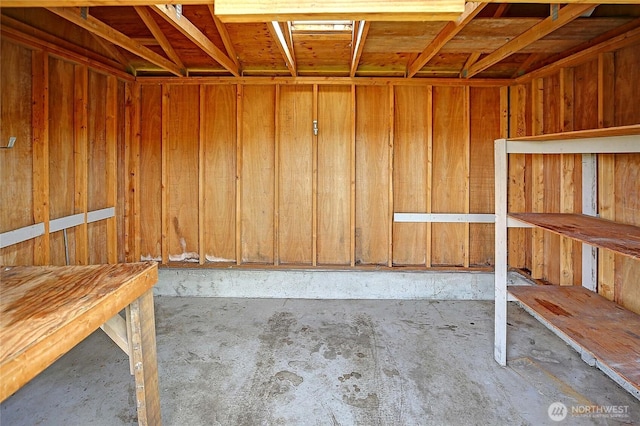 storage featuring a sauna