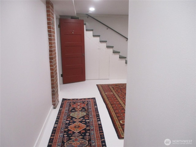 hallway with stairs