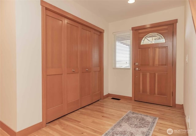 4195 Windy Cove Ln, Clinton, WA 98236 - entryway featuring recessed lighting, light wood-style floors, visible vents, and baseboards