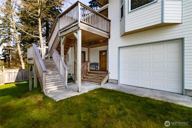 4195 Windy Cove Ln, Clinton, WA 98236 - entrance to property with an attached garage, fence, and a yard