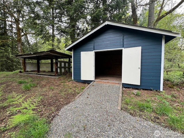 view of shed