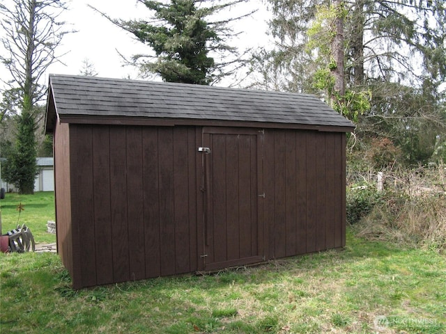 view of shed