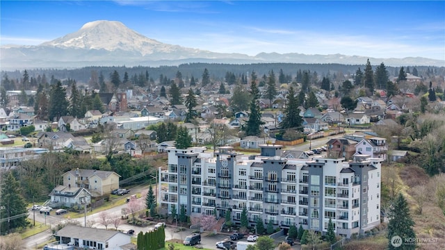 aerial view featuring a mountain view