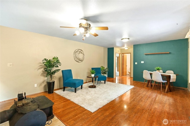 3348 SW Christmas Tree Ln, Port Orchard, WA 98367 - living area featuring wood finished floors and ceiling fan