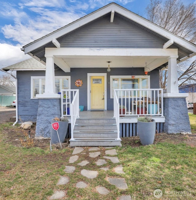 view of front of property with a porch