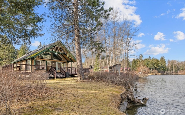 1081 Wapiti Dr, Cle Elum, WA 98922 - view of yard with a deck with water view
