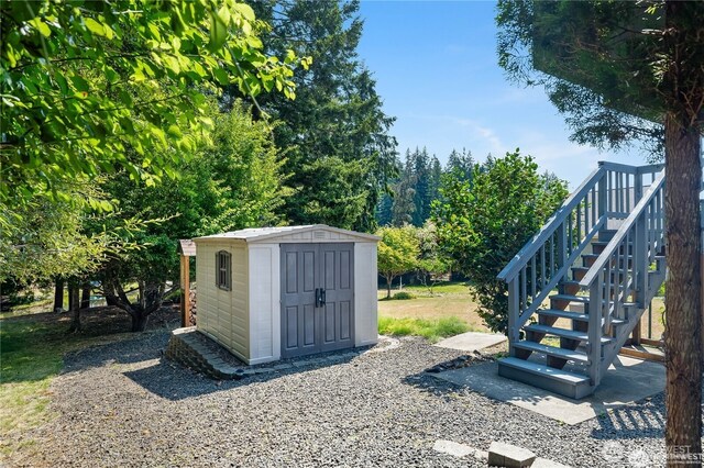 view of shed