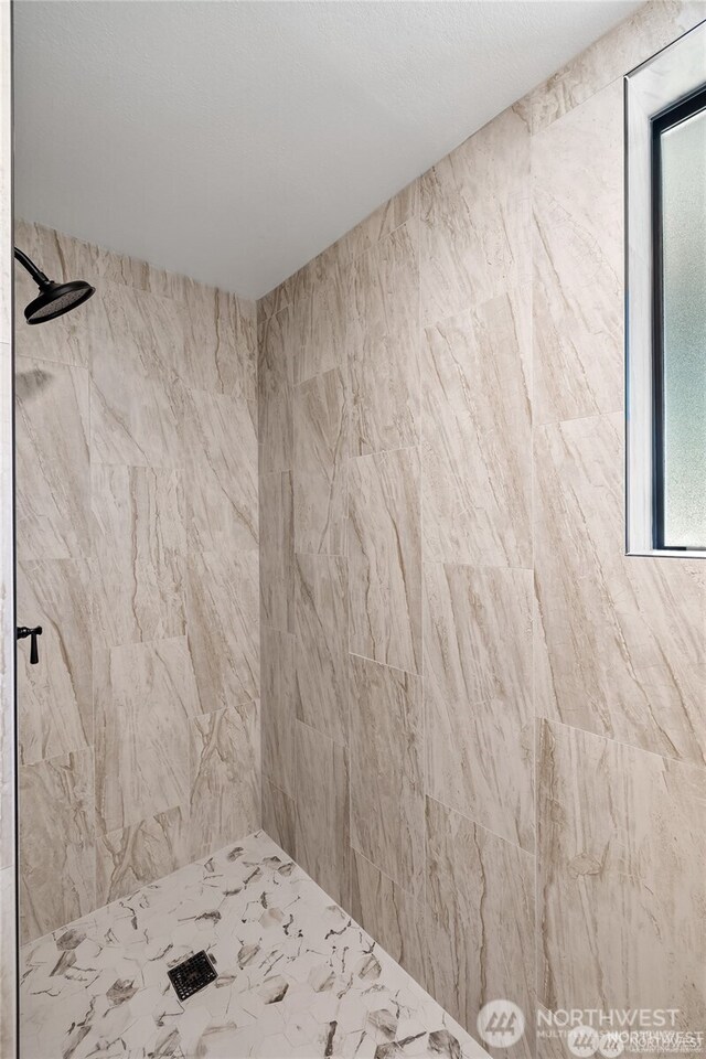 full bath featuring a healthy amount of sunlight and tiled shower