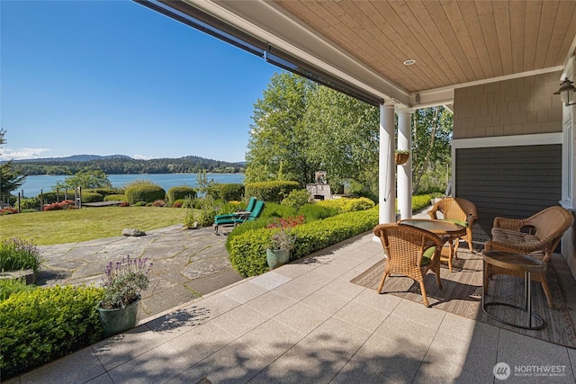 1935 False Bay Dr, Friday Harbor, WA 98250 - view of patio / terrace featuring a water view