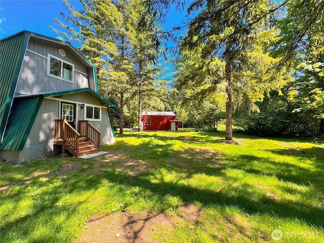 13811 Thompson Rd Unit 11, Cinebar, WA 98533 - view of green lawn with an outdoor structure