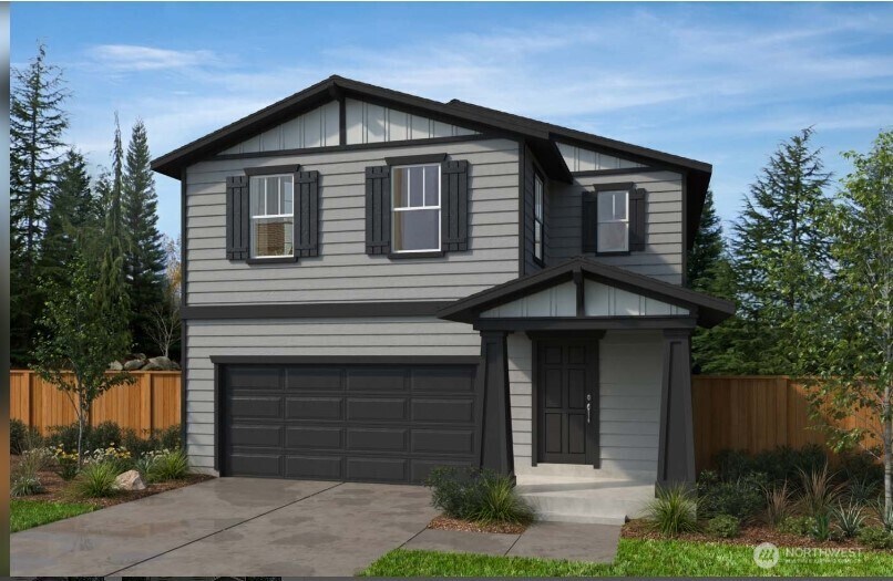 12127 15th Ct SE Unit 25, Lake Stevens, WA 98258 - view of front of property with an attached garage, driveway, and fence