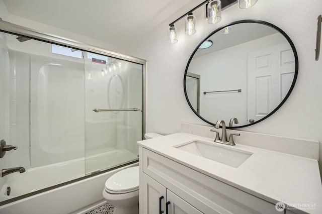 7110 146th St SW Unit 35, Lakewood, WA 98439 - full bath with toilet, vanity, and combined bath / shower with glass door