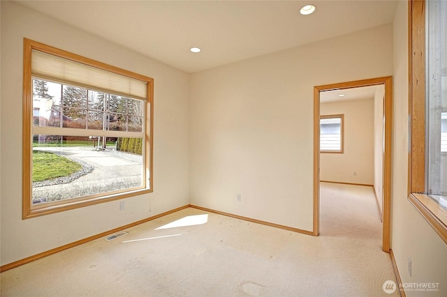 1433 Crestview Dr, Camano Island, WA 98282 - carpeted spare room with baseboards and recessed lighting
