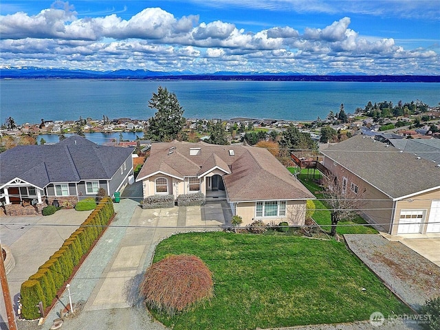 1433 Crestview Dr, Camano Island, WA 98282 - aerial perspective of suburban area featuring a large body of water