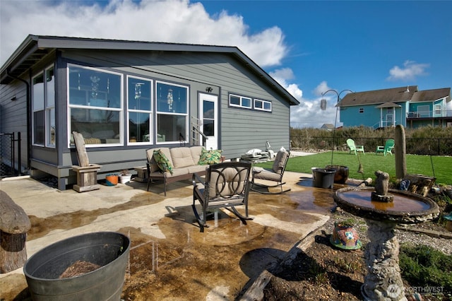 1436 Sand Pebble Ave SW, Ocean Shores, WA 98569 - back of house featuring an outdoor living space, a yard, a patio, and fence