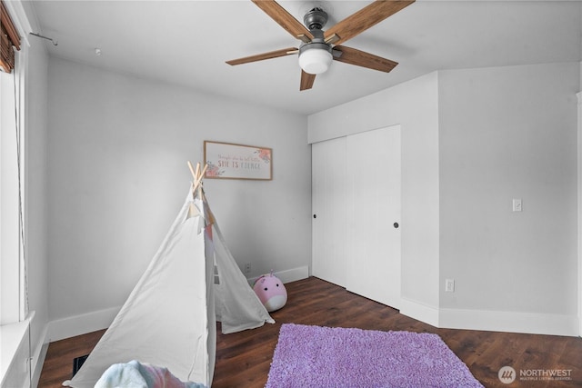 1625 185th Street Ct E, Spanaway, WA 98387 - playroom with ceiling fan and wood finished floors