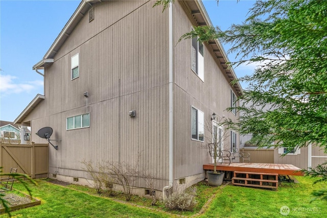1625 185th Street Ct E, Spanaway, WA 98387 - view of side of property with crawl space and a wooden deck
